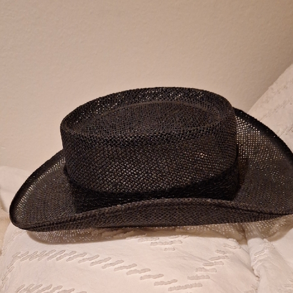 Men's Black Woven Hat - Picture 2 of 4
